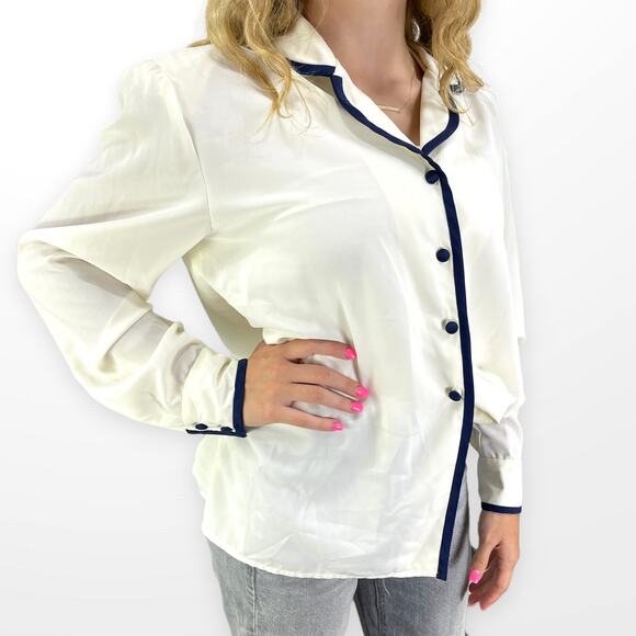 90s Vintage Brownstone Studio Blouse Button Up Size 14 New With Tags - Picture 2 of 11